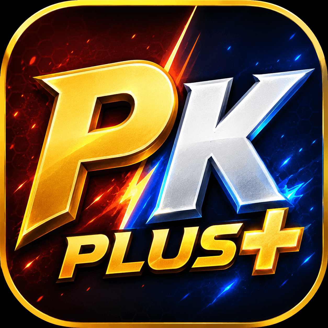 PKPlus App Icon — gold and silver PK PLUS+ logo for Android users in Pakistan